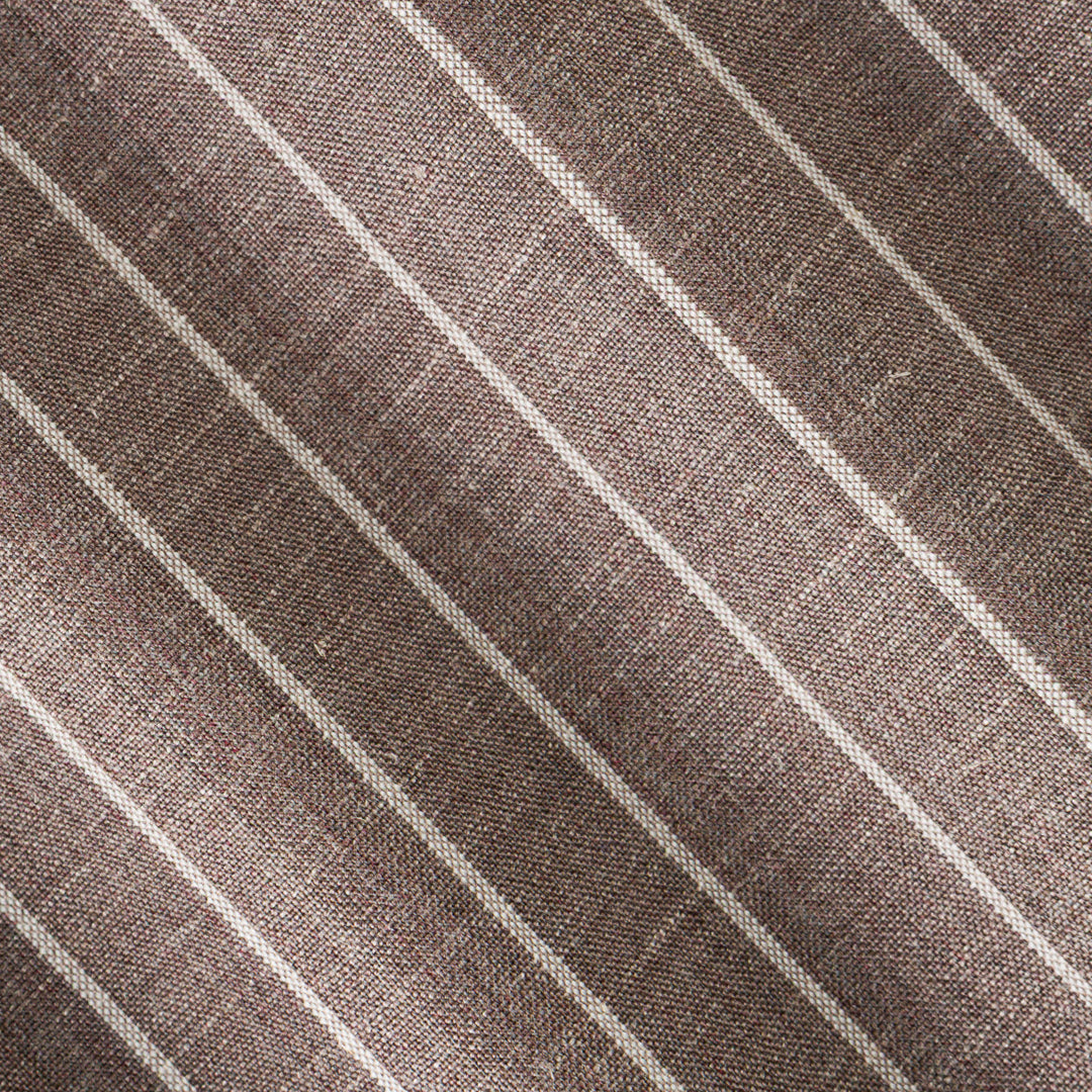 10068.2/31 | Wool Silk Linen Stripe Taupe | White | 10 Meters